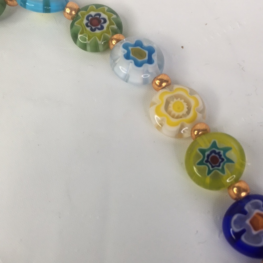 New Alisa Michelle Free People Millefiori Glass Beaded necklace - Picture 10 of 11